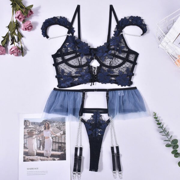 Aria Floral Chic Ruffle Lingerie Set - Image 10