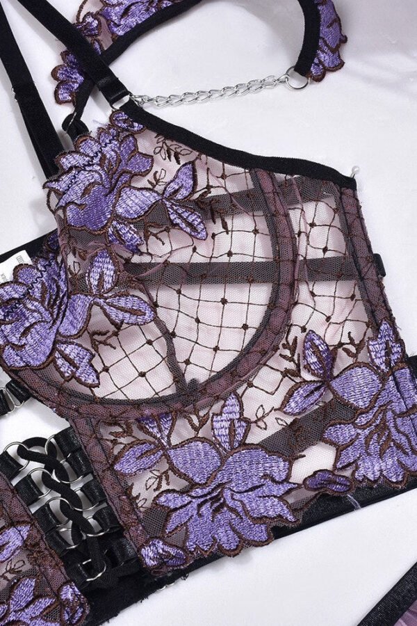 Aria Floral Chic Ruffle Lingerie Set - Image 4