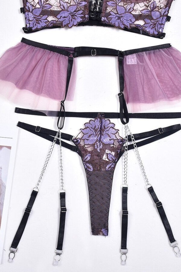 Aria Floral Chic Ruffle Lingerie Set - Image 6