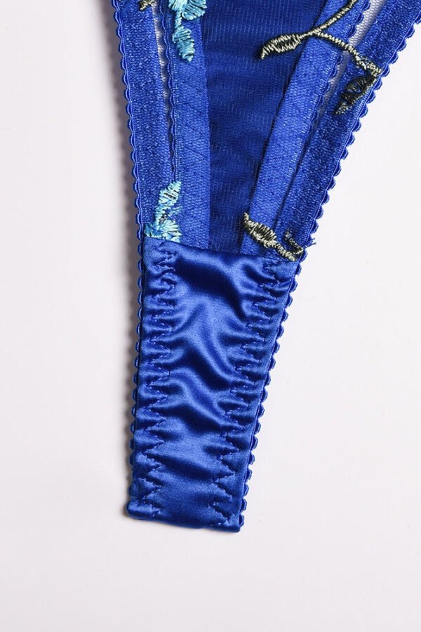 Embroidery Flower 3-Piece Lace Lingerie Set - Image 7