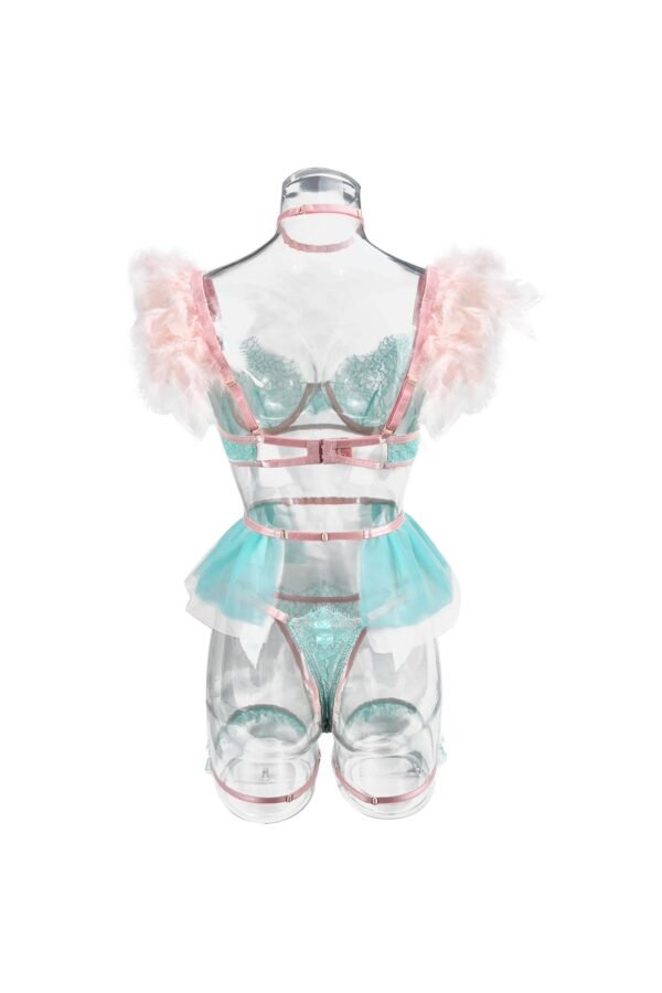 Exotic Feather Sexy Lingerie 5-Piece - Image 5