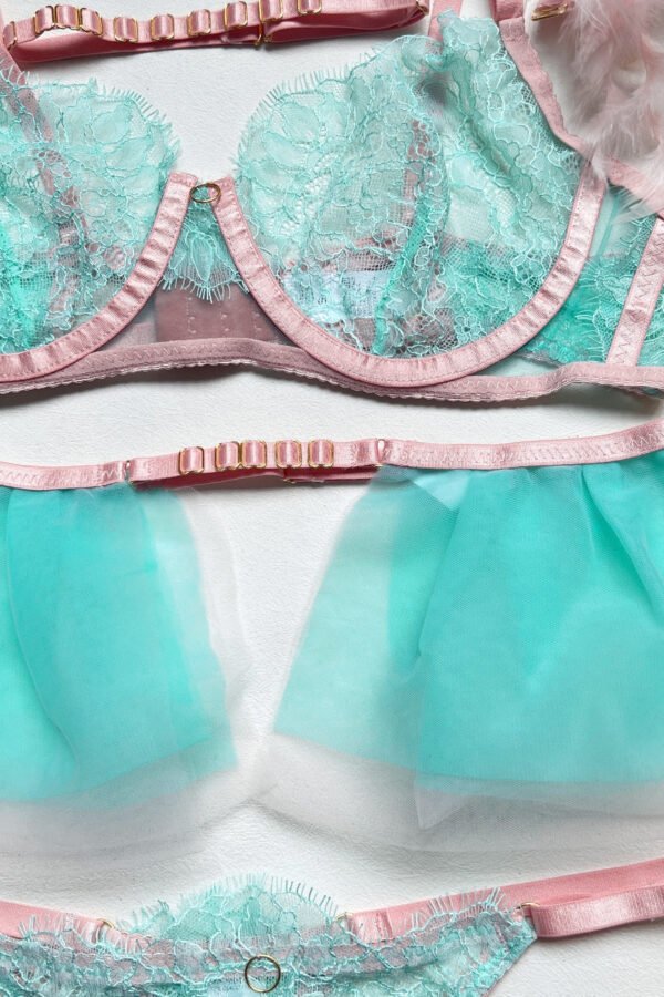 Exotic Feather Sexy Lingerie 5-Piece - Image 7