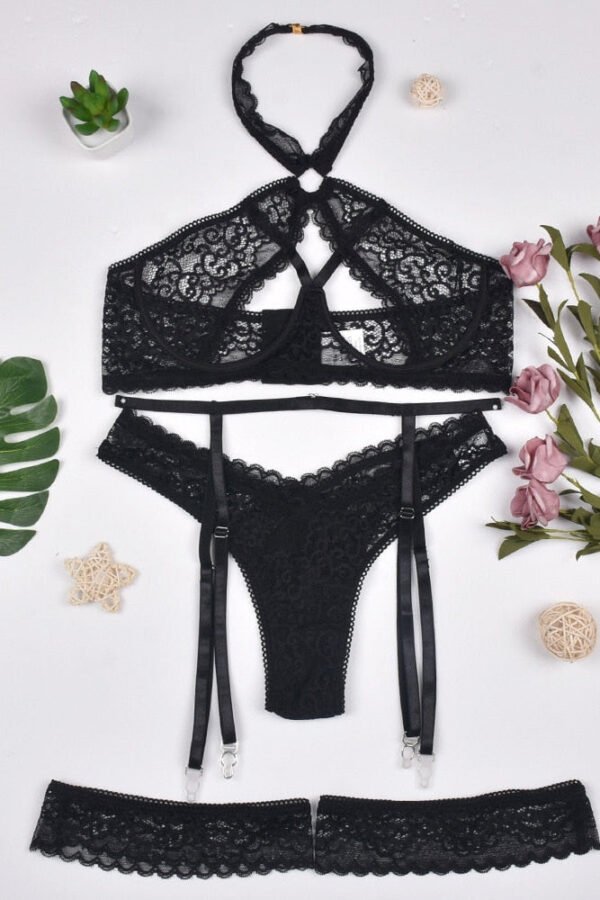 Jade Cutout Sensual Lingerie Set - Image 3
