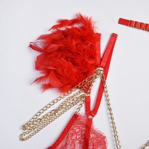 Leslie's Red Feather Lingerie Set - Early Valentine's Day - Image 7