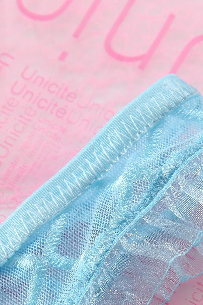 Raquel's Blue Lingerie Set 3-Pieces - Image 4