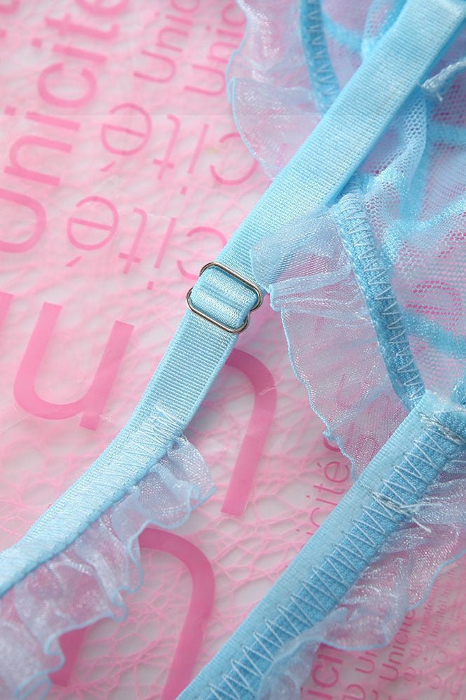 Raquel's Blue Lingerie Set 3-Pieces - Image 5