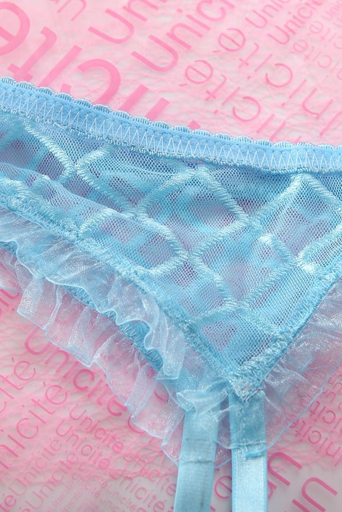 Raquel's Blue Lingerie Set 3-Pieces - Image 6