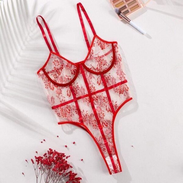 Scarlet Woman Embroidered Sheer Bodysuit - Image 3