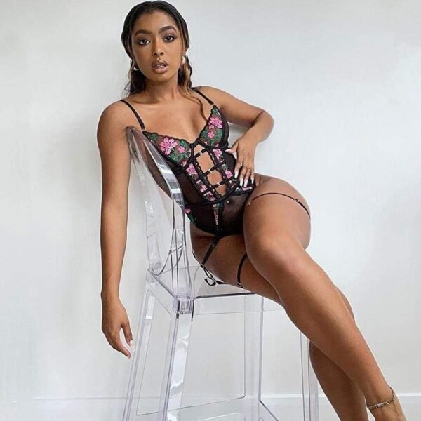 Romance See Through Cut Out Bodysuit - Image 2