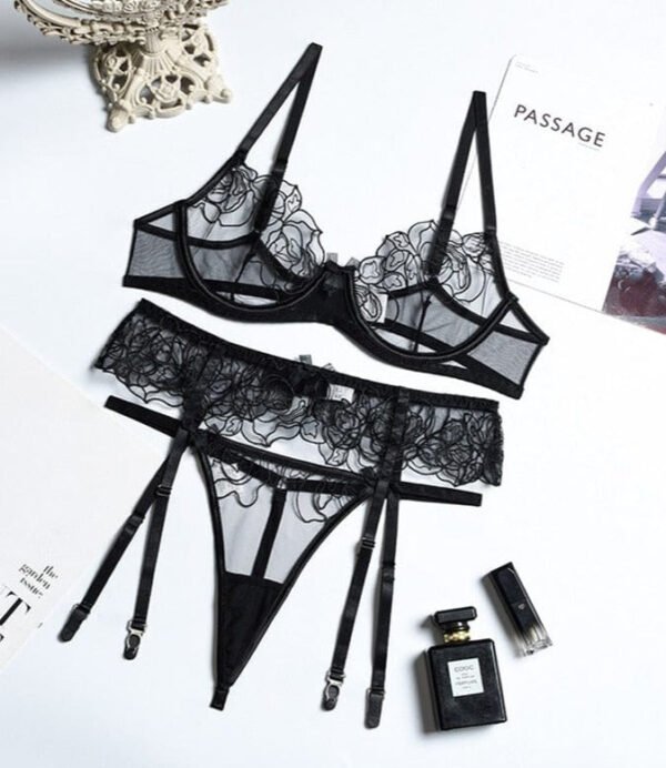 Rosie Sheer Three Piece Bra Set - Image 8