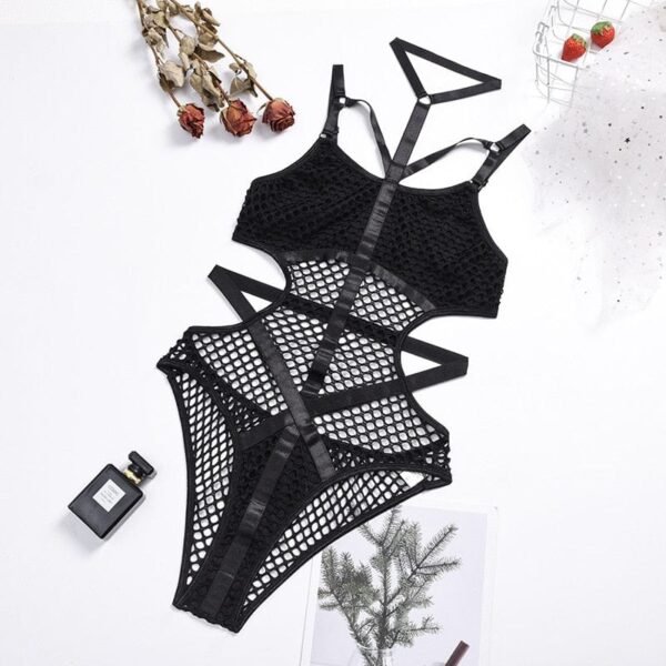 Candy Black Strappy Bodysuit - Image 10
