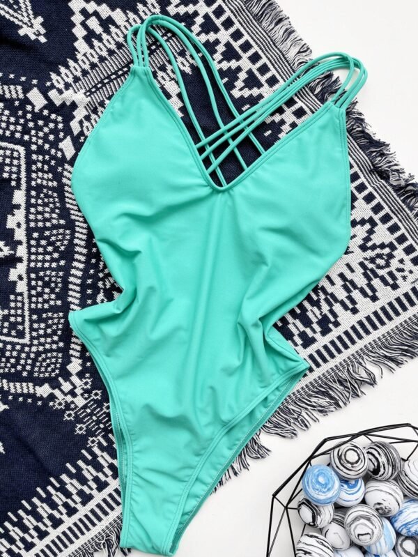 Criss Cross One-Piece Swimsuit - Image 4