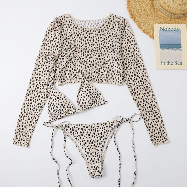 Cropped Three Piece Bikini Set - Image 5