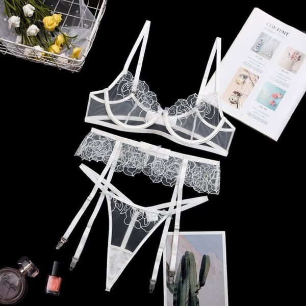 Rosie Sheer Three Piece Bra Set - Image 7