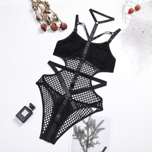 Candy Black Strappy Bodysuit - Image 11