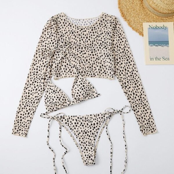 Cropped Three Piece Bikini Set - Image 11