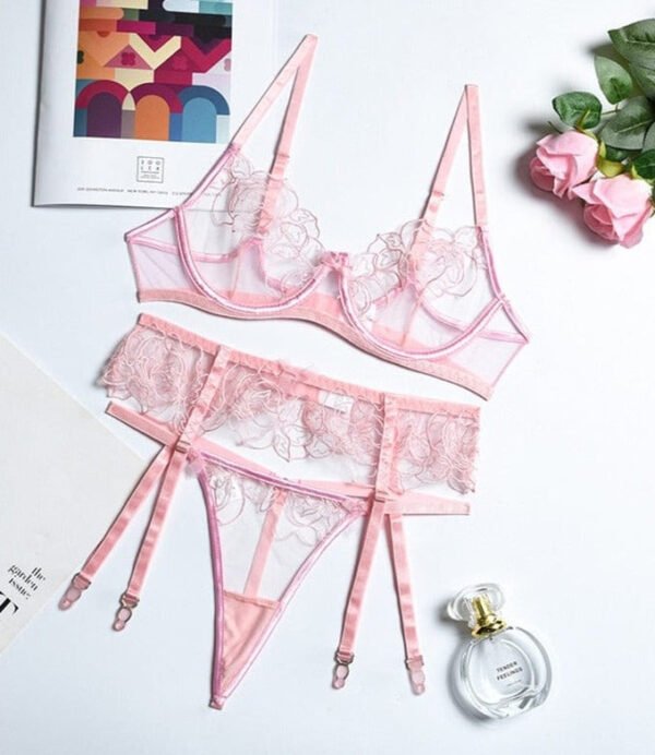 Rosie Sheer Three Piece Bra Set - Image 9