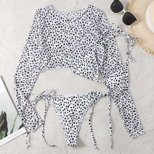Cropped Three Piece Bikini Set - Image 9