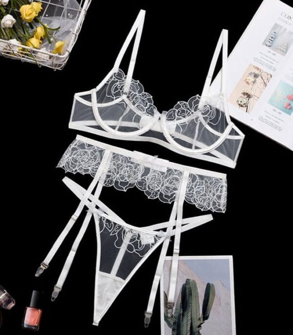 Rosie Sheer Three Piece Bra Set - Image 10