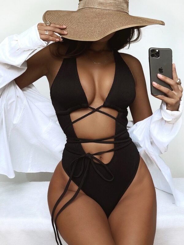 Deep-V Tie Swimsuit - Image 3