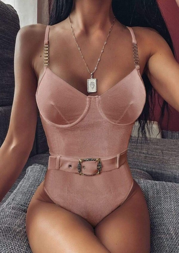 Ribbed Bodycon One Piece Swimsuit