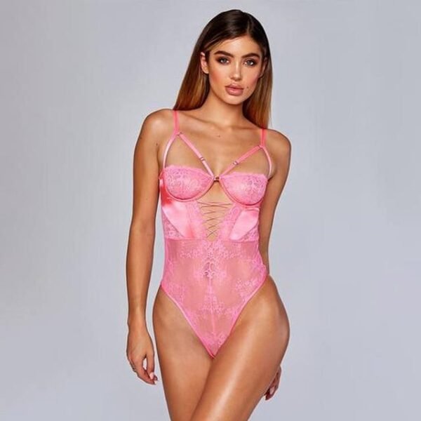 Entice Lace Satin Bodysuit - Image 8
